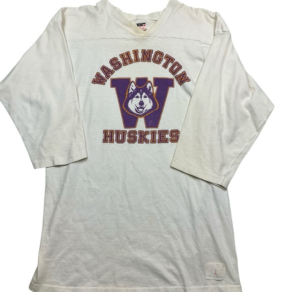 Vintage Washington Huskies 70s raglan collegiate pacific t shirtUSA madesz M